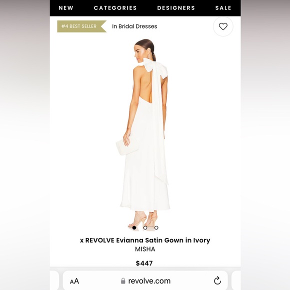 Misha x REVOLVE Evianna Satin Gown in Ivory - Picture 2 of 4